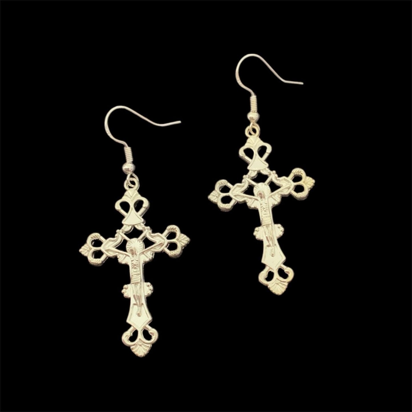 Gothic crucifix earrings