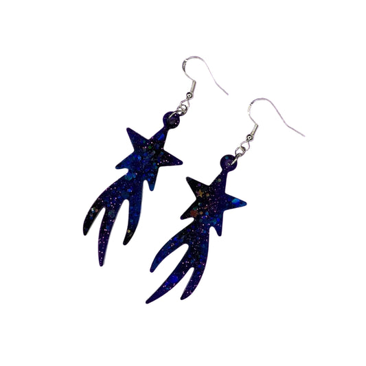 Shooting star dangle drop earrings