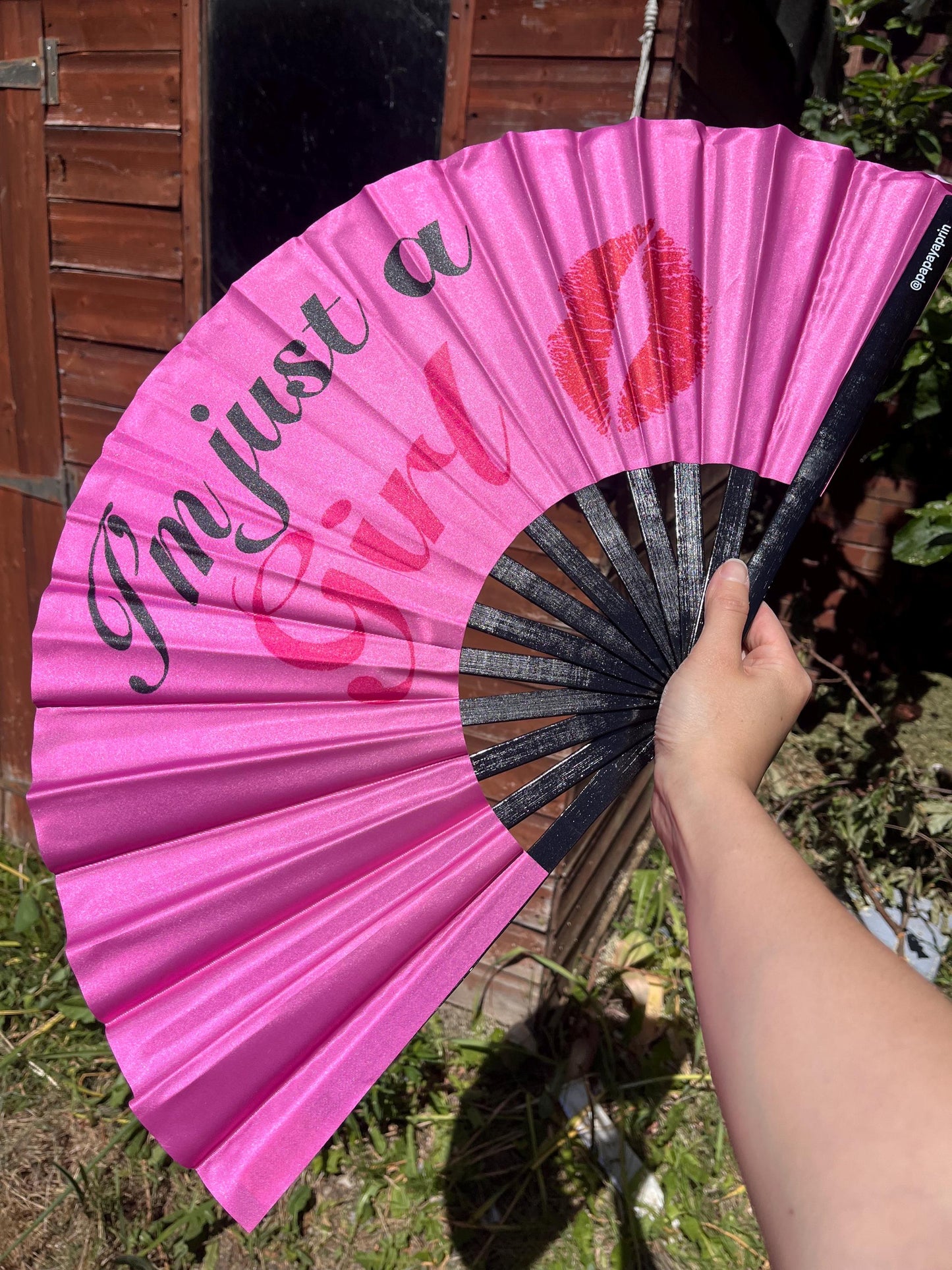 Huge colourful clacker fan for raving, pride, or fanning yourself whilst you have a panic attack