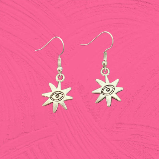Star eye mini dangle drop earrings