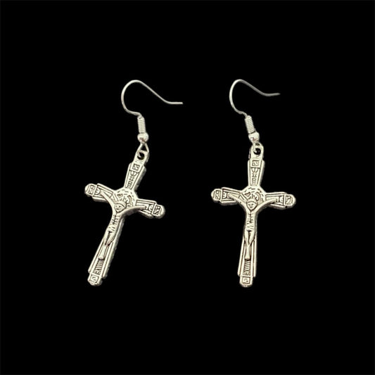 Gothic crucifix earrings