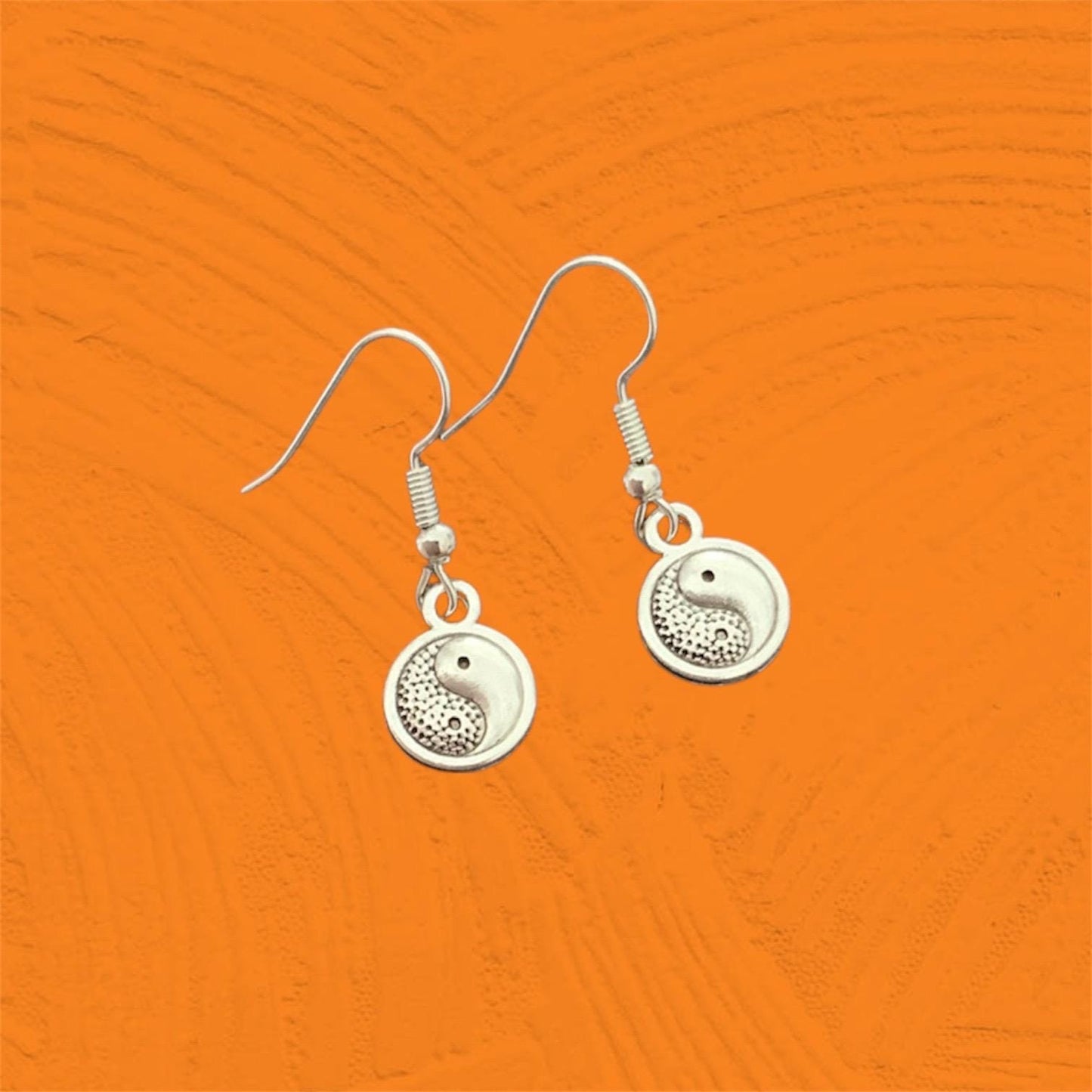 Mini yin and yang dangle drop earrings