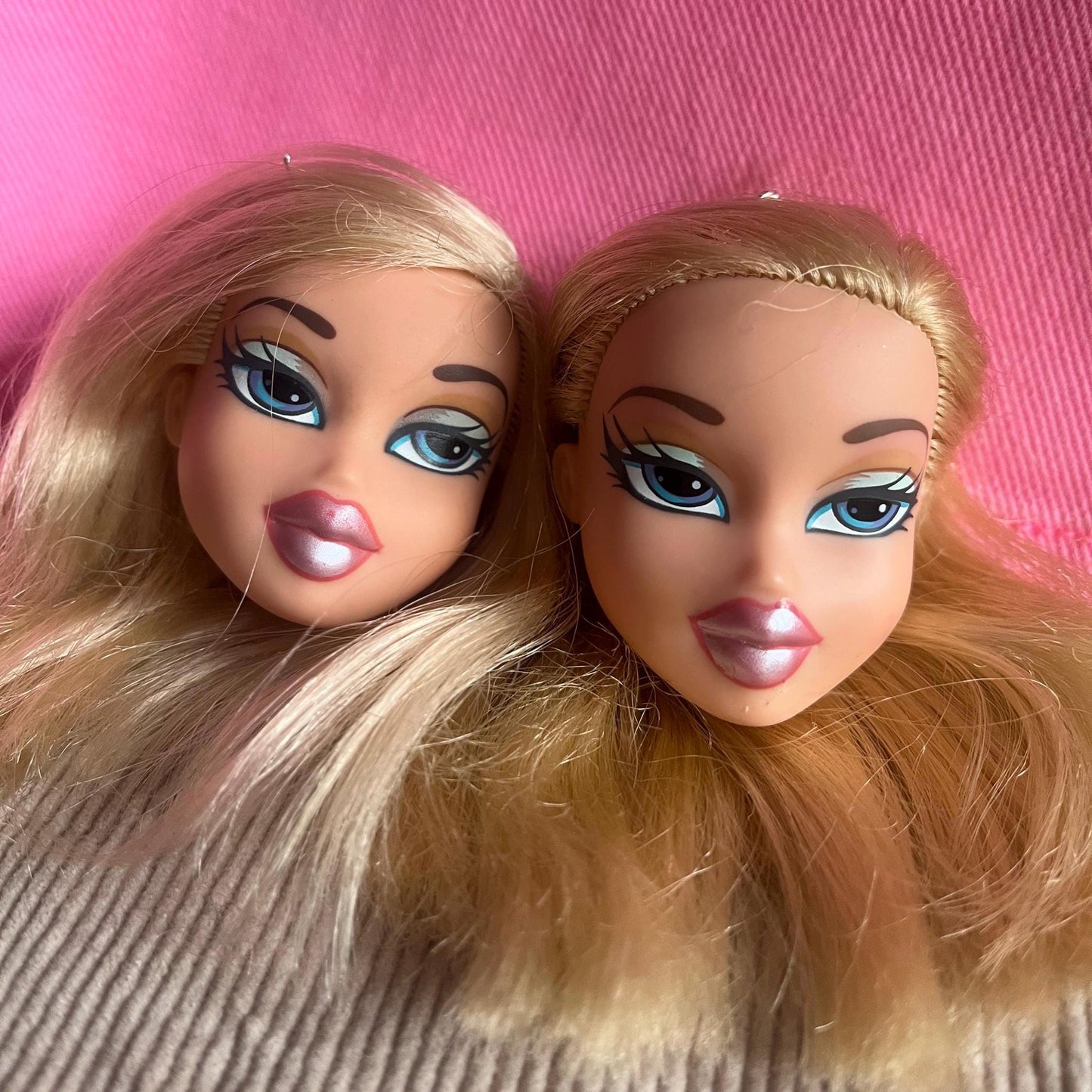 Bratz heads Cloe earrings dangle drop sterling silver plated