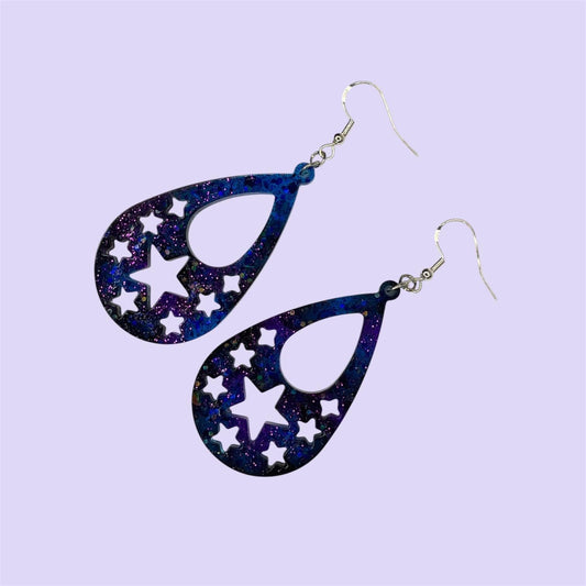 Drop star cosmic dangle drop earrings