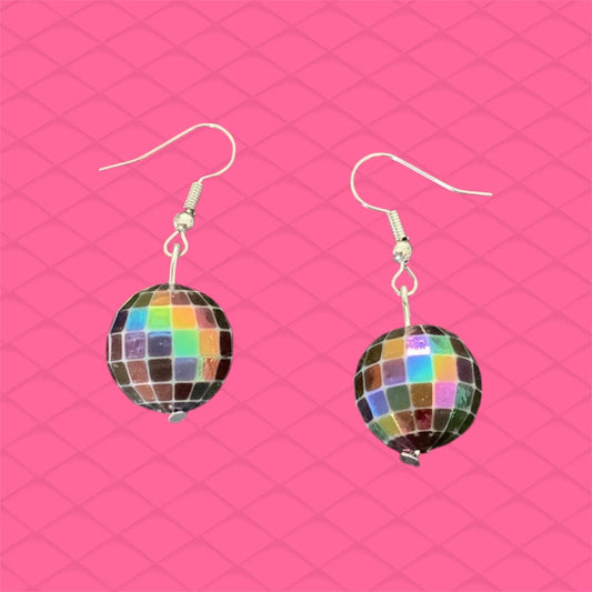 Disco ball earrings