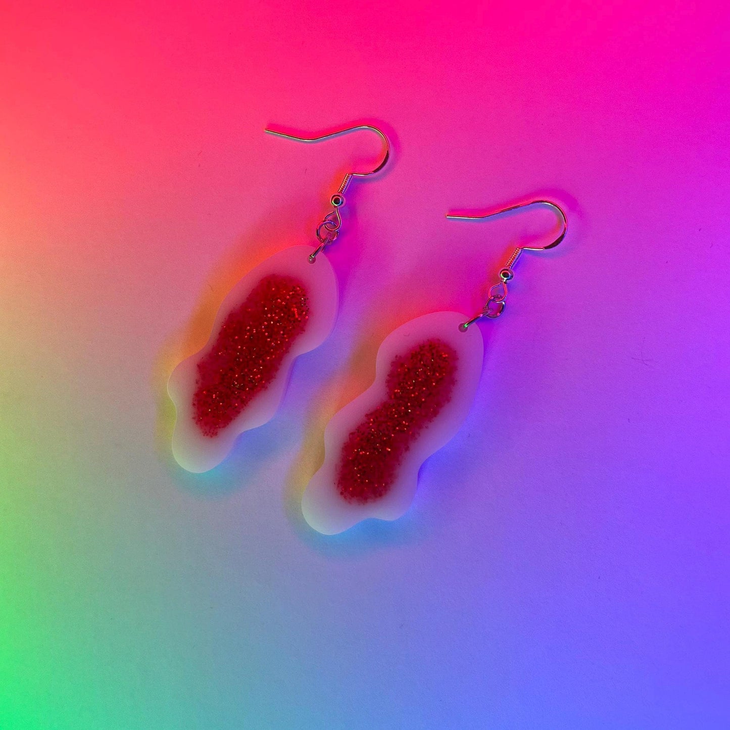 Tampon and sanitary towel earrings
