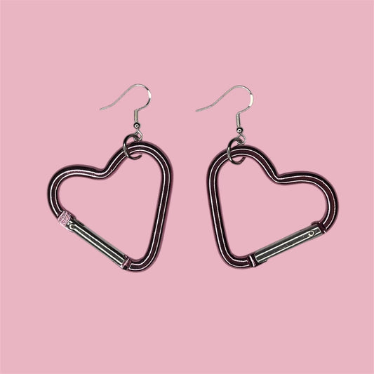 Carabiner heart earrings