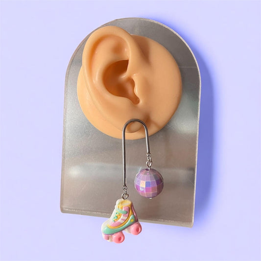 Roller disco earrings