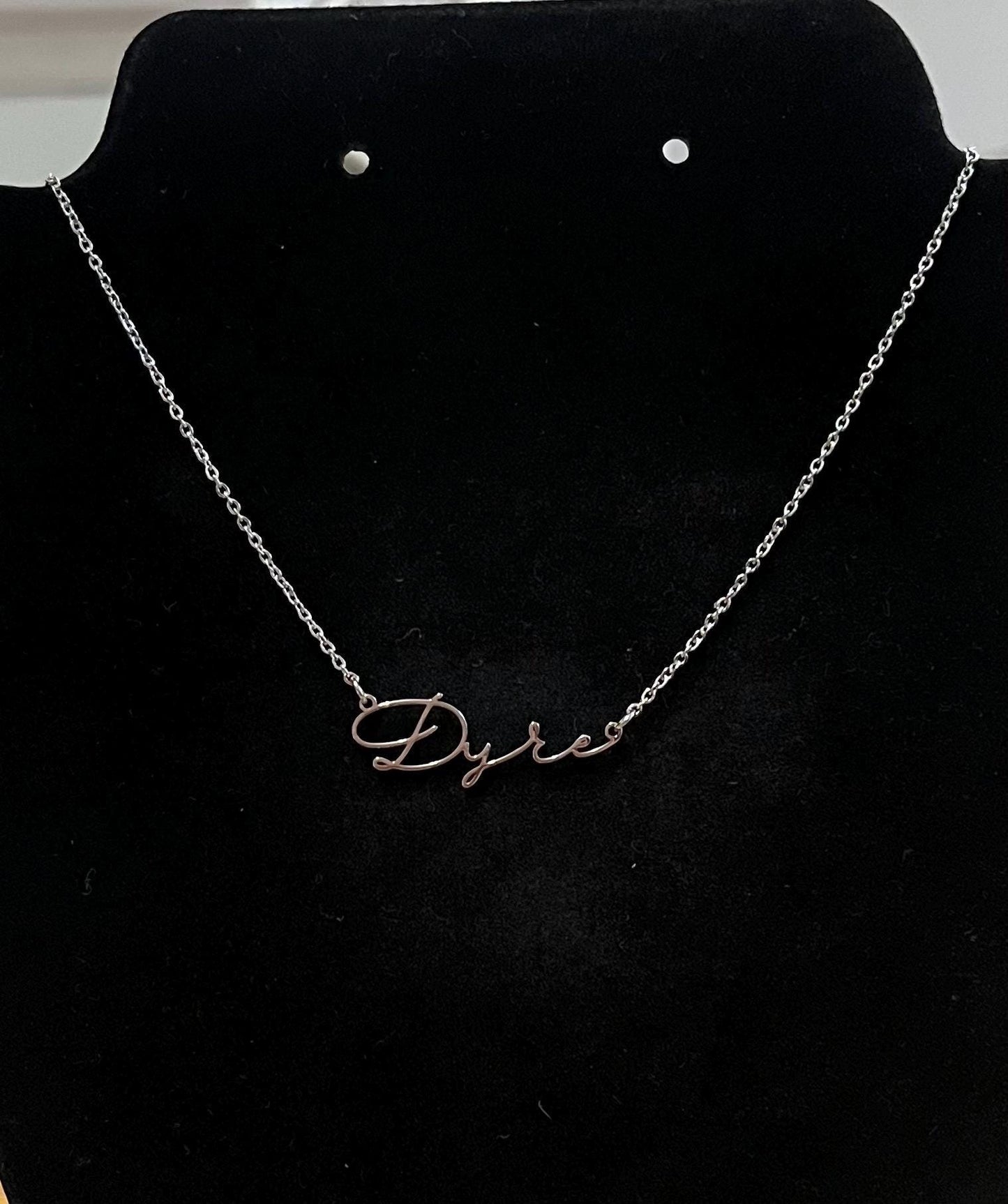 Lgbtq+ Cursive Dyke stainless steel chain necklace