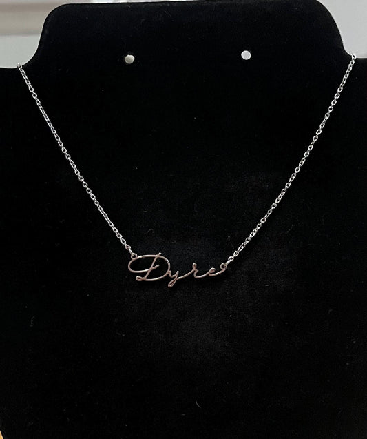 Lgbtq+ Cursive Dyke stainless steel chain necklace