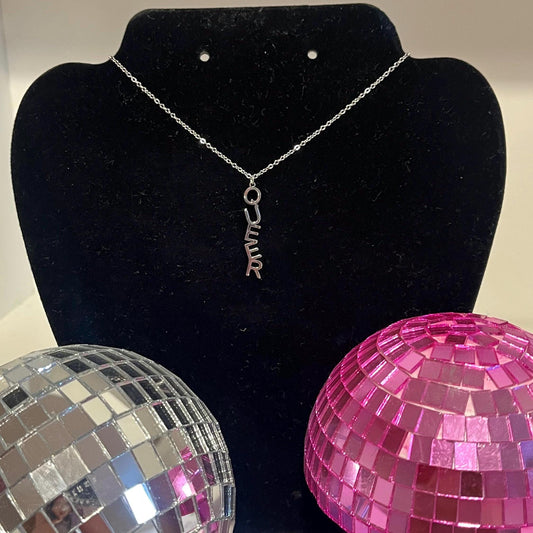 Queer necklace in silver stainless steel 45cm chain