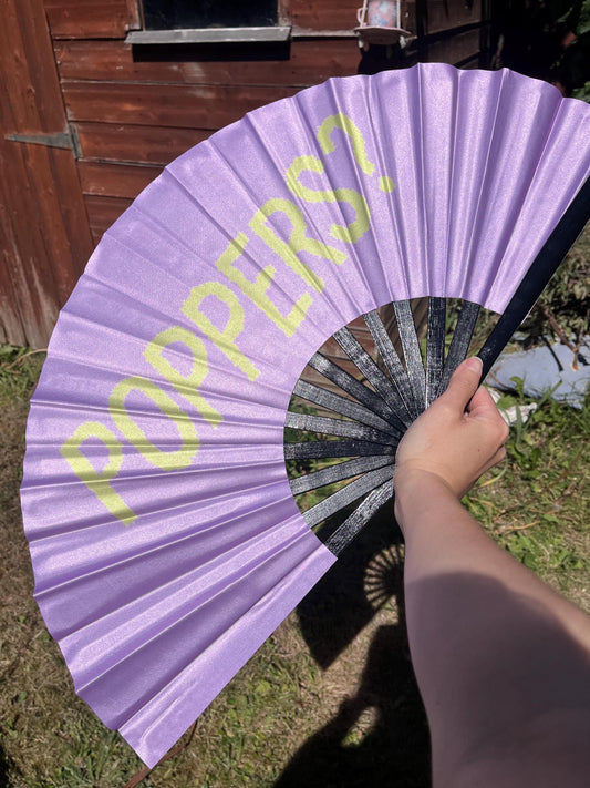 Huge colourful poppers clacker fan for raving, pride, or fanning yourself whilst you have a panic attack