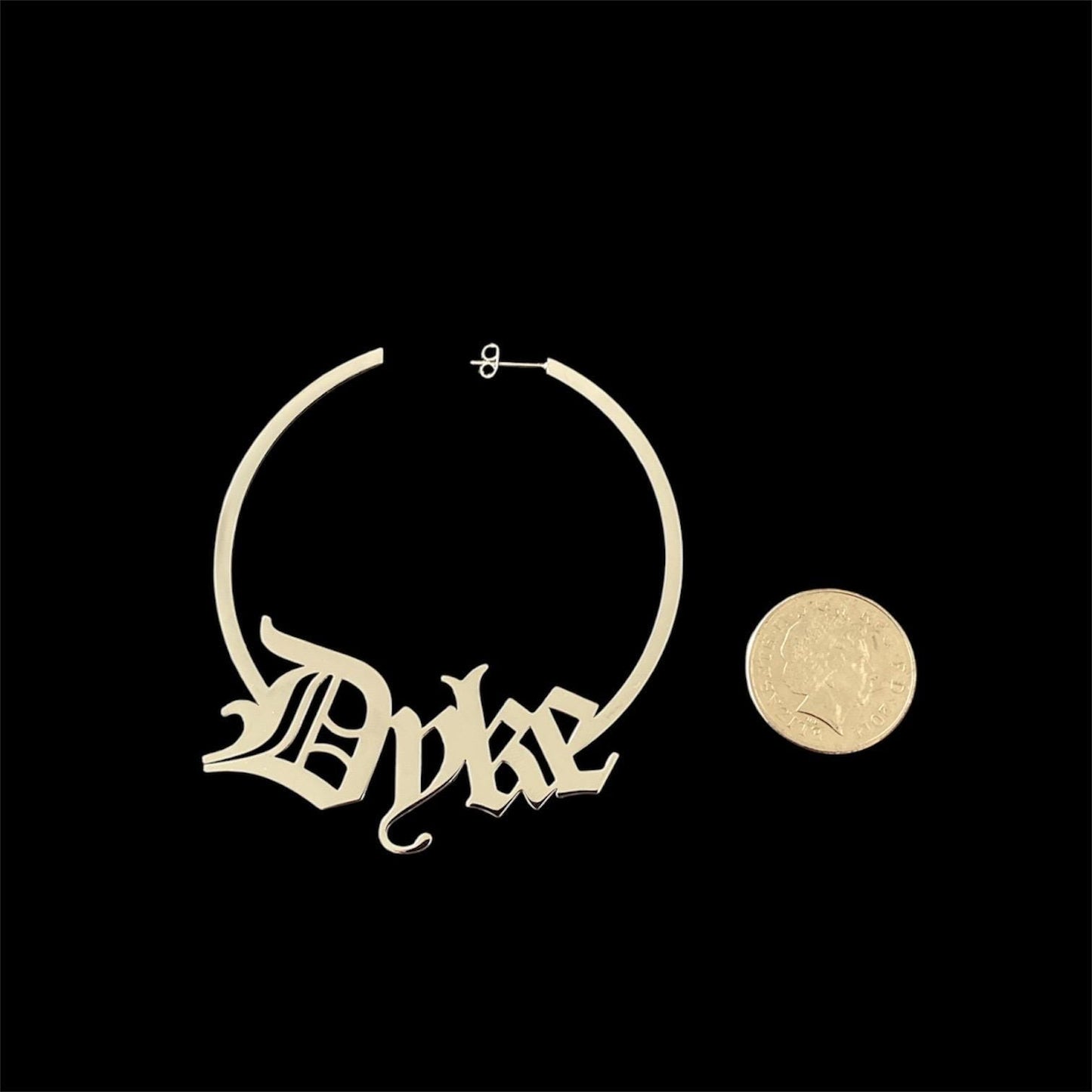 Large dyke hoop earrings