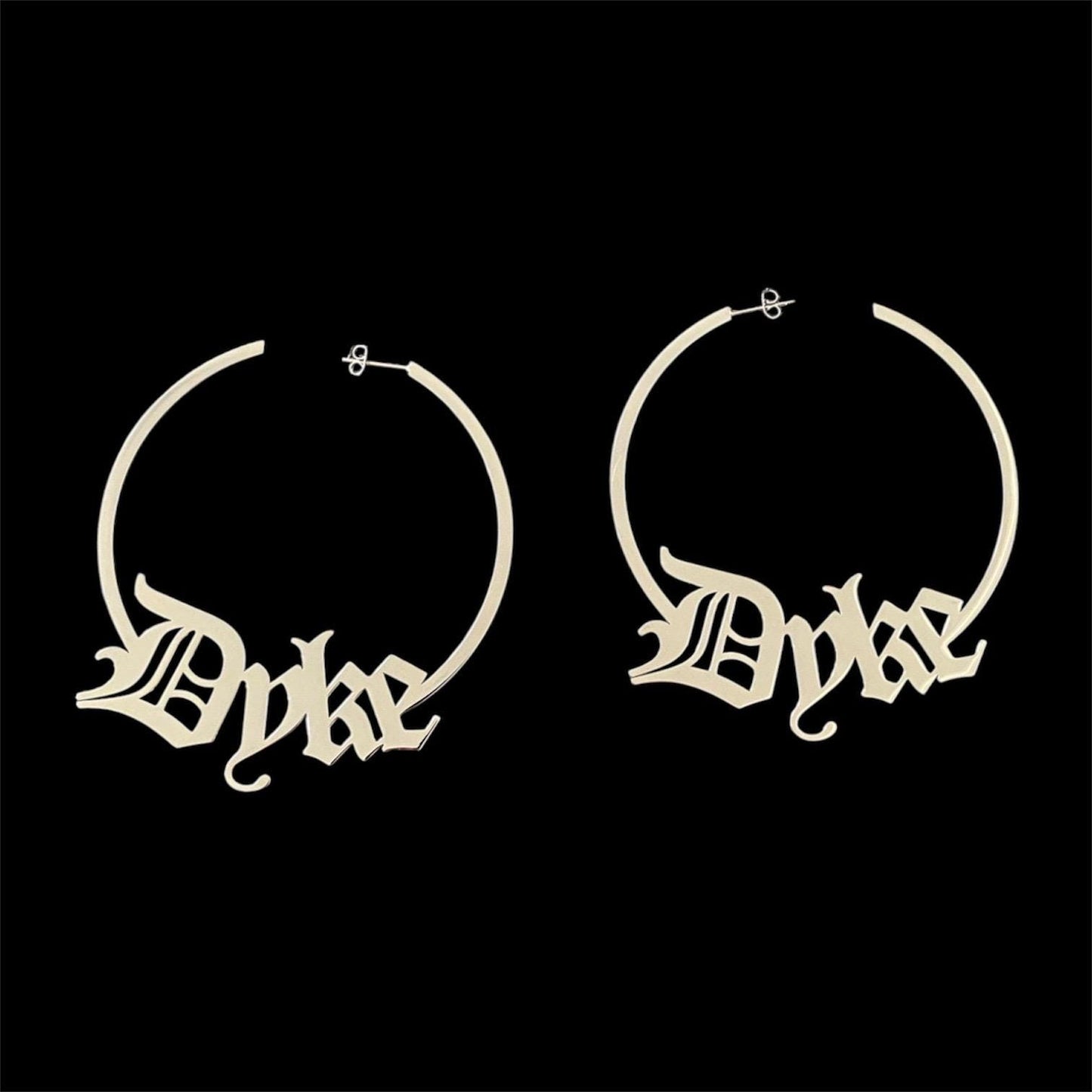 Large dyke hoop earrings