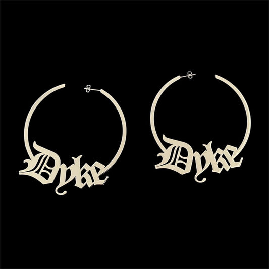 Large dyke hoop earrings