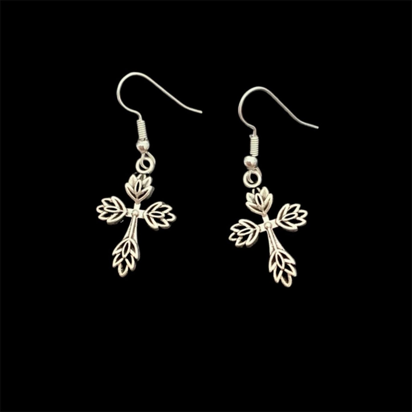 Gothic crucifix earrings
