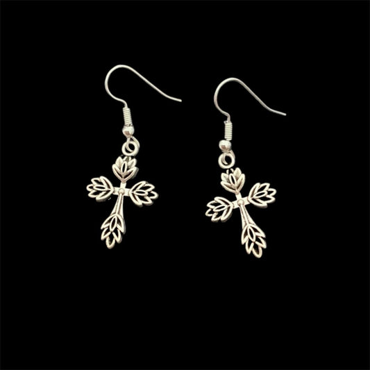 Gothic crucifix earrings