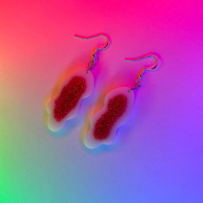 Tampon and sanitary towel earrings