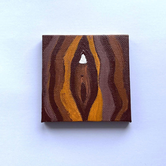 Mini vulva paintings 7cmx7cm in acrylic, hand painted