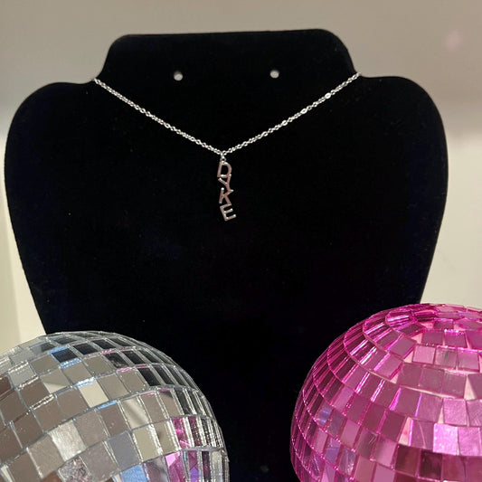Dyke necklace in silver stainless steel 45cm chain