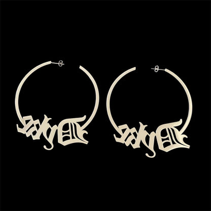 Large dyke hoop earrings